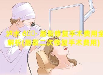 泸水 🌷 唇裂修复手术费用全解析(唇裂二次修复手术费用)